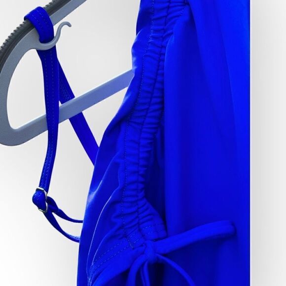 NWOT blue one piece bathing swimsuit ruched sides adjustable straps size XL - Picture 4 of 8
